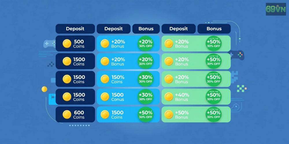 Bảng giá chi tiết các gói nạp tiền và ưu đãi hấp dẫn năm 2025