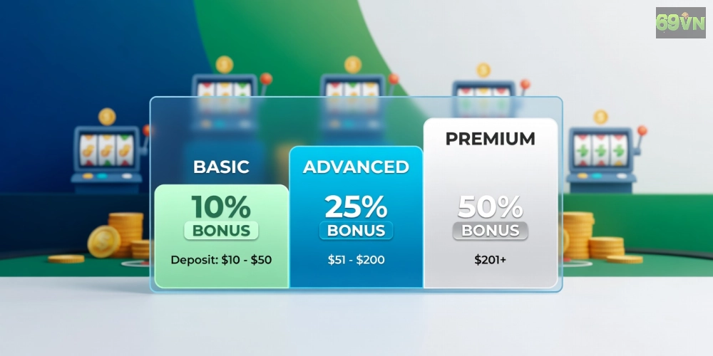 Hình ảnh bảng giá các gói nạp tiền và ưu đãi game nổ hũ 69vn năm 2025